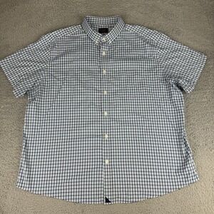 UNTUCKit Shirt Mens Xxl Blue Check Matarazzo SS Short Sleeve Slim Fit Stretch